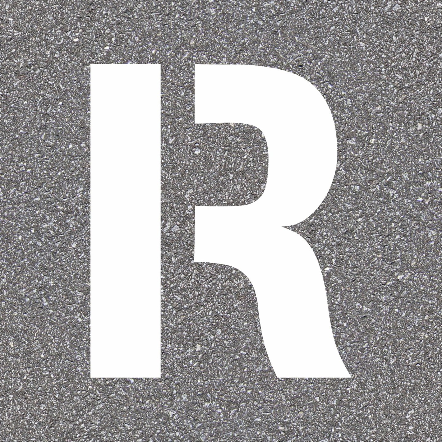 Pochoir en bois de la lettre "R"