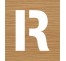 Pochoir en bois de la lettre "R"