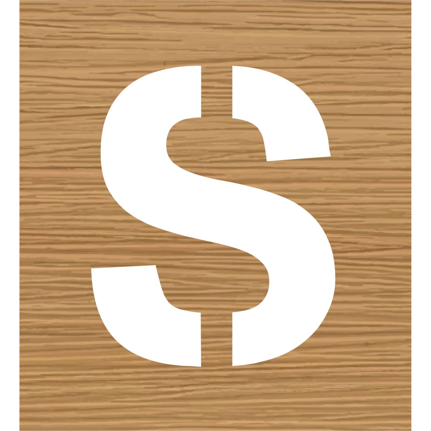 Pochoir en bois de la lettre "S"