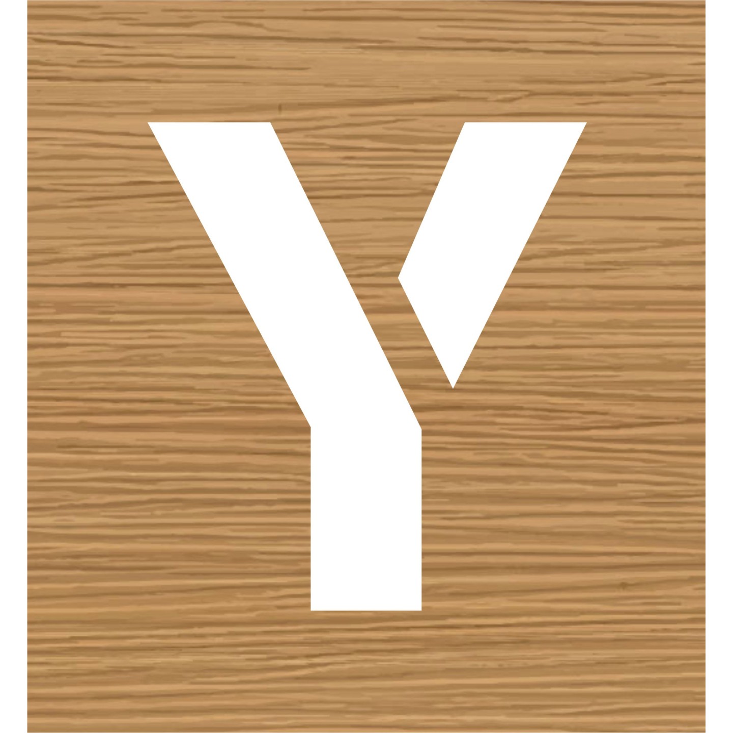Pochoir en bois de la lettre "Y"