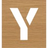 Pochoir en bois de la lettre "Y"