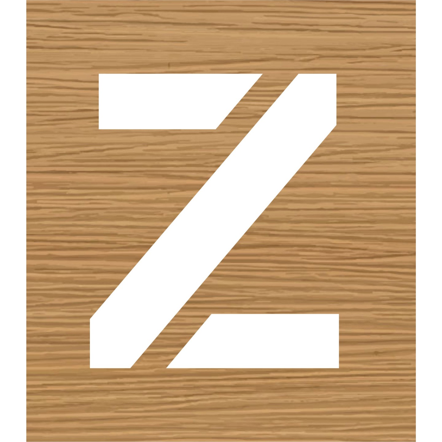 Pochoir en bois de la lettre "Z"