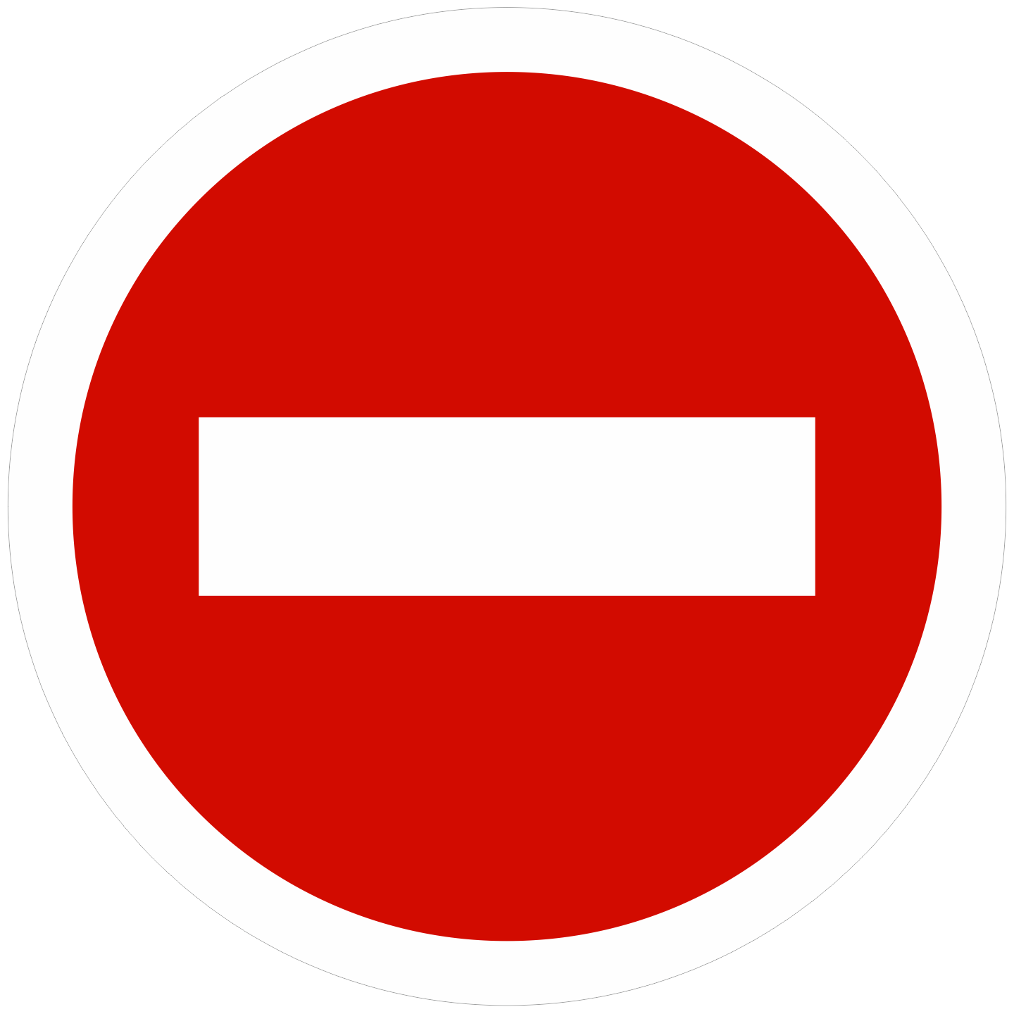 Plaque porte sens interdit rouge