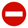 Plaque porte sens interdit rouge