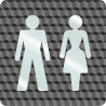 Plaque porte plexi ,effet 3D " Toilettes mixtes"