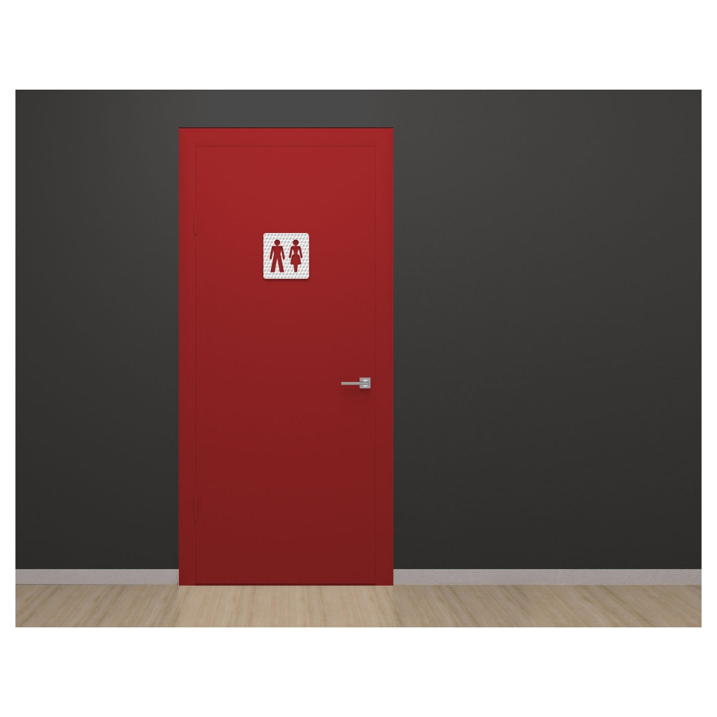 Plaque porte plexi ,effet 3D " Toilettes mixtes"