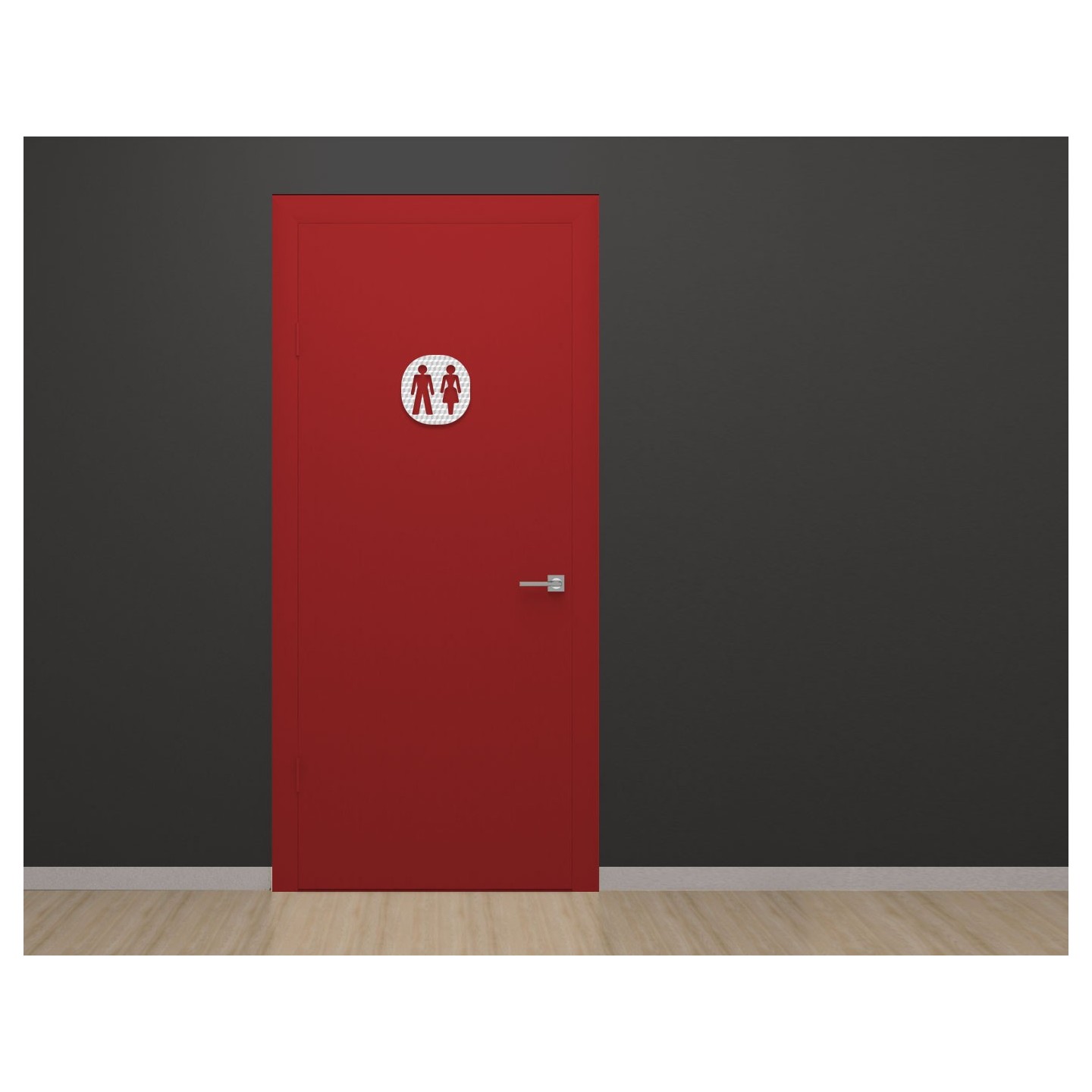 Plaque porte plexi ,effet 3D " Toilettes mixtes"