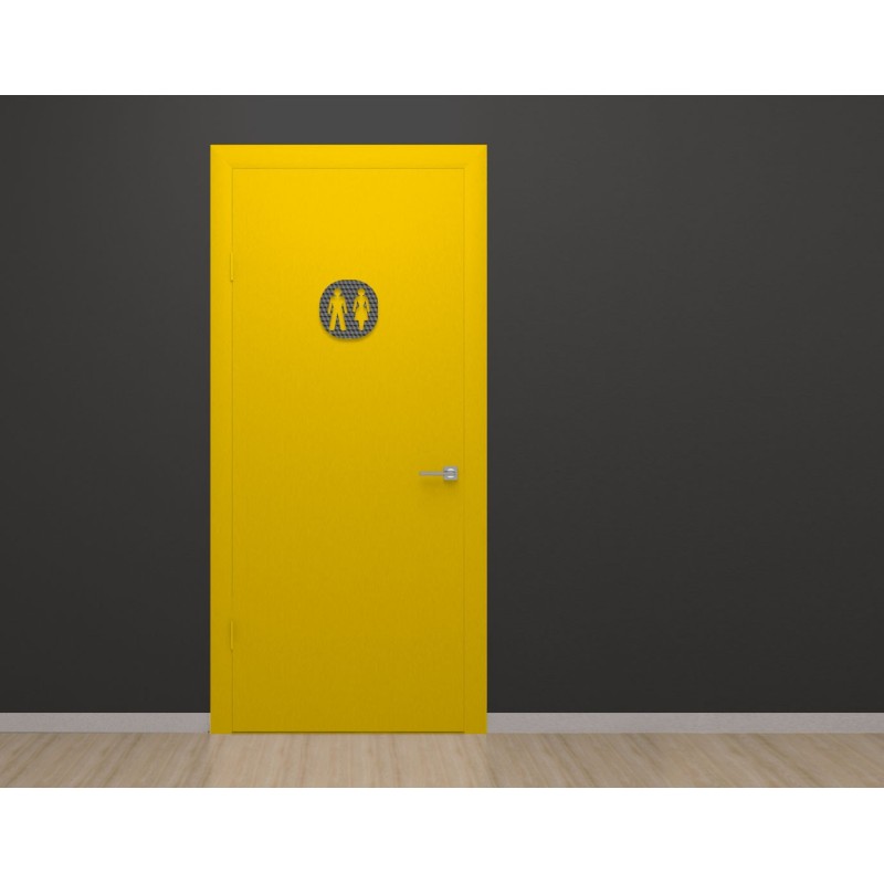 Plaque porte plexi ,effet 3D " Toilettes mixtes"