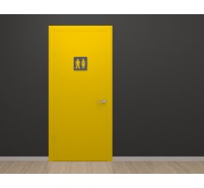 Plaque porte plexi ,effet 3D " Toilettes mixtes"