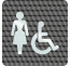 Plaque porte plexi ,effet 3D " Toilettes femmes, handicapés"