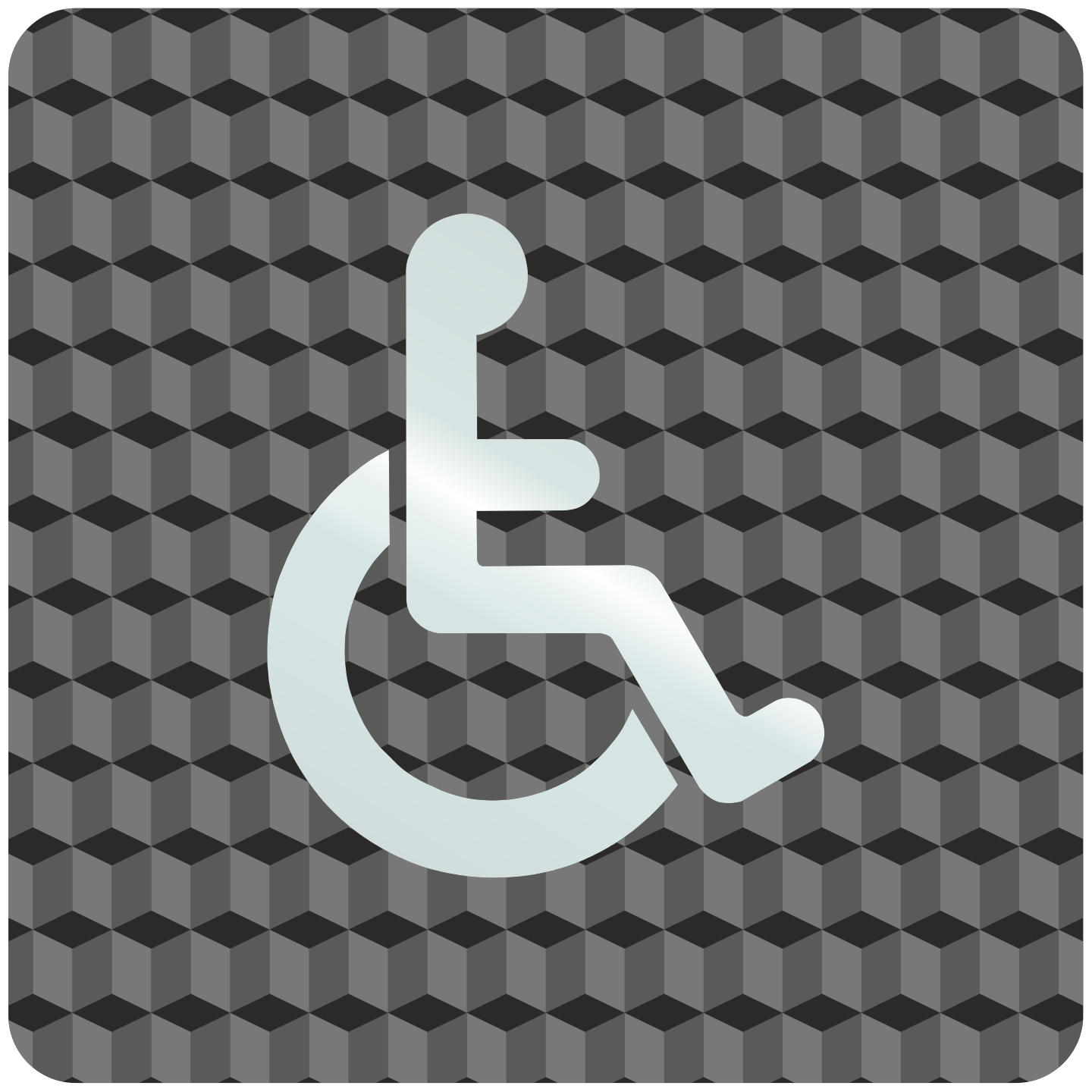 Plaque porte plexi ,effet 3D " Toilettes handicapés"