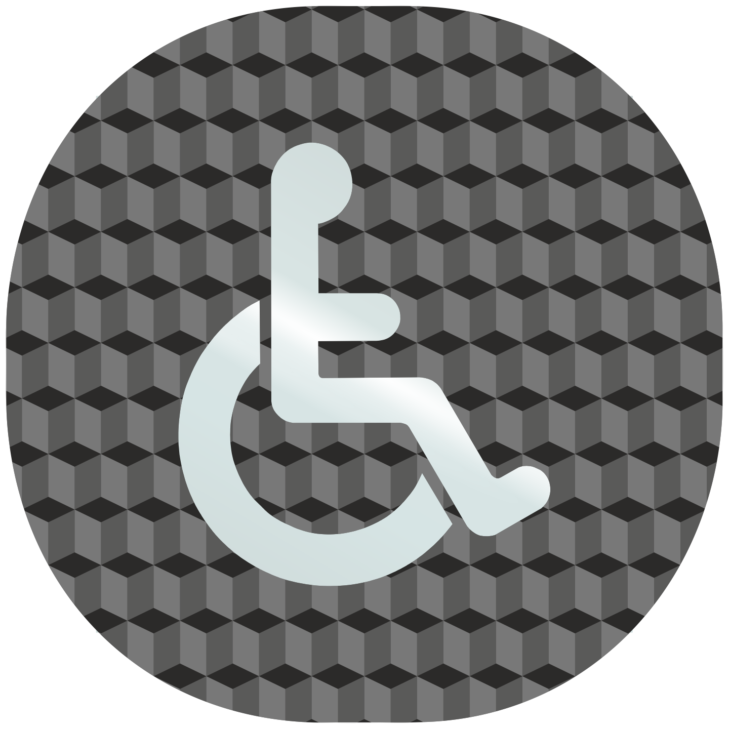 Plaque porte plexi ,effet 3D " Toilettes handicapés"