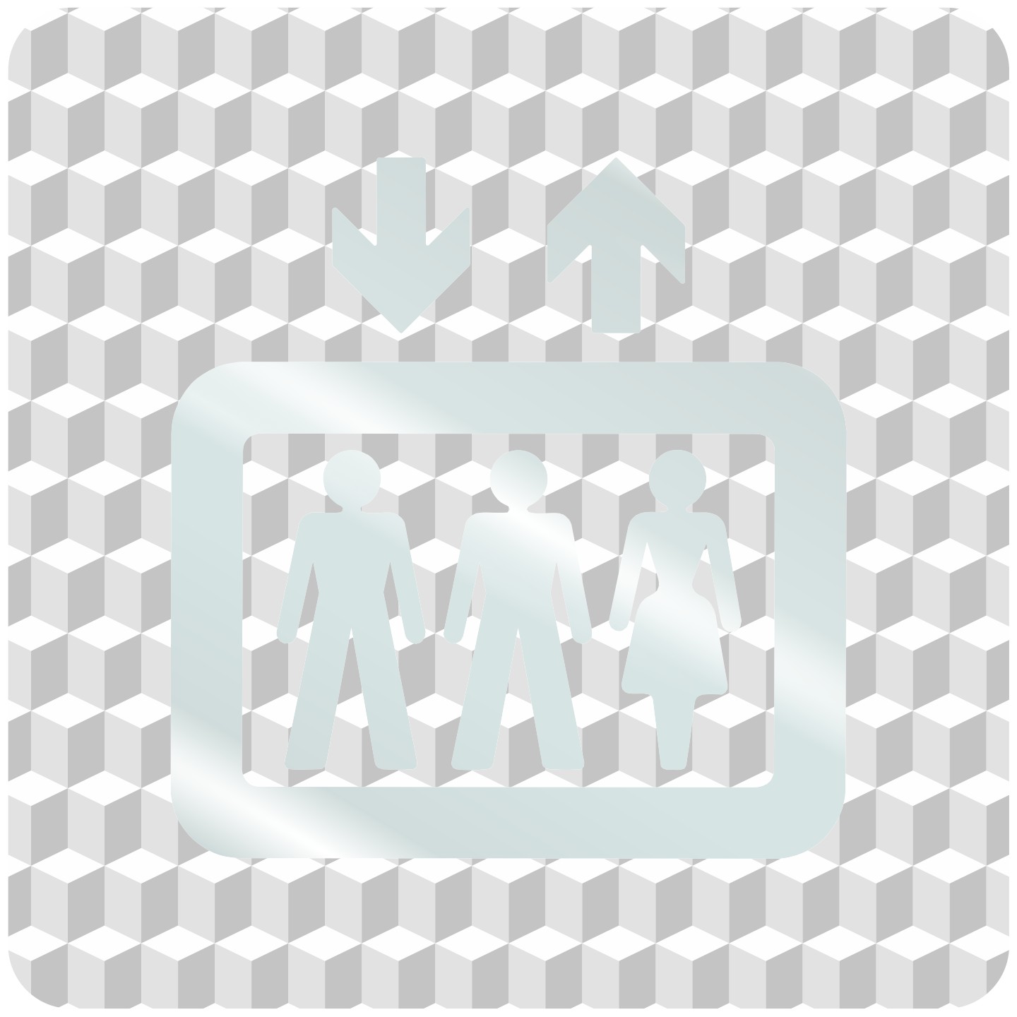 Plaque porte plexi ,effet 3D " Ascenseur"