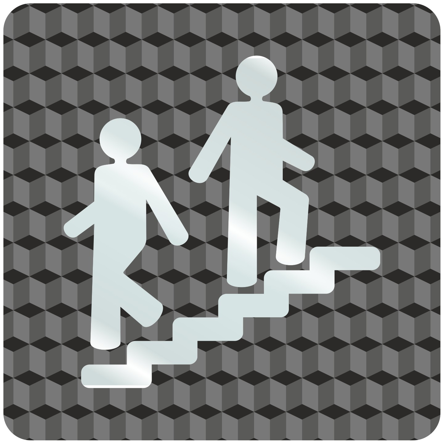 Plaque porte plexi ,effet 3D " Escalier"