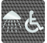 Plaque porte plexi ,effet 3D " Douche, handicapé"