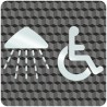 Plaque porte plexi ,effet 3D " Douche, handicapé"