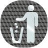 Plaque porte plexi ,effet 3D " Poubelle"