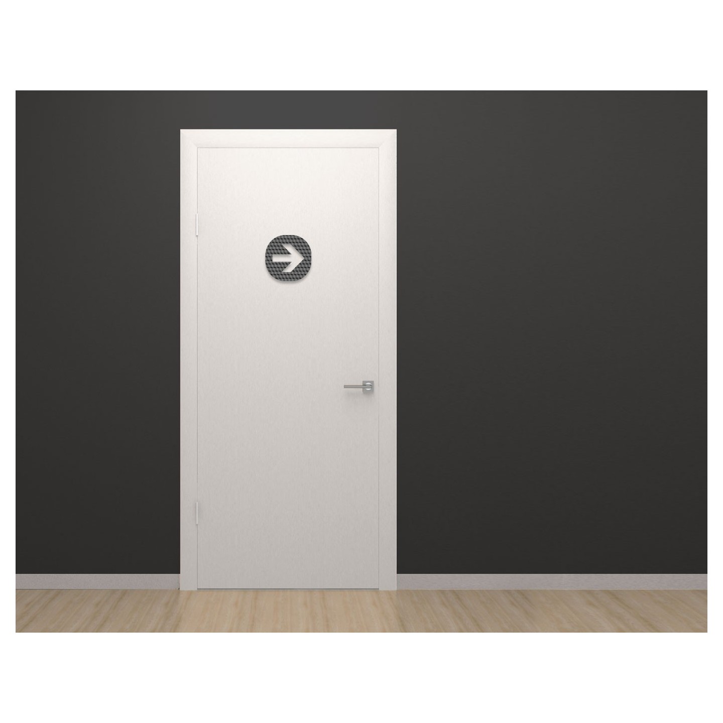 Plaque porte plexi ,effet 3D " Flèche" vers la droite
