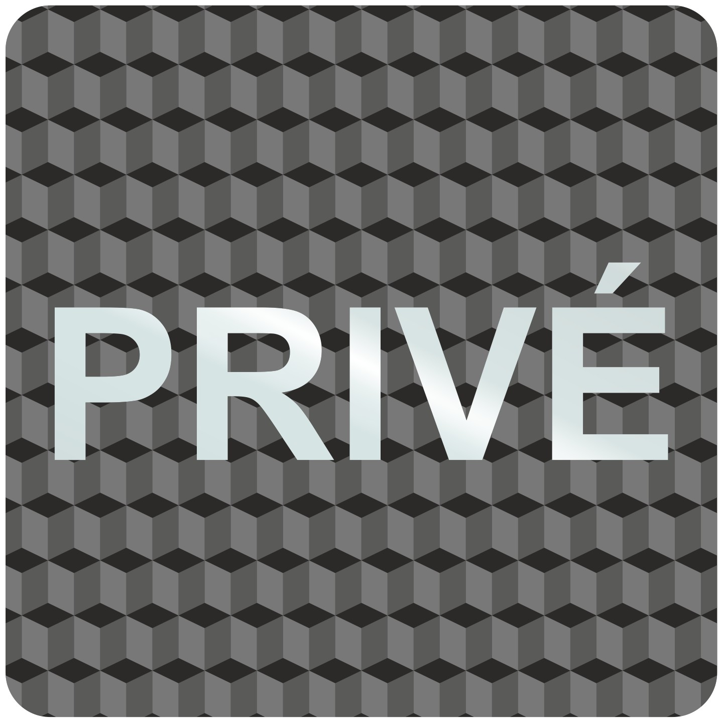 Plaque porte plexi ,effet 3D  "Privé"