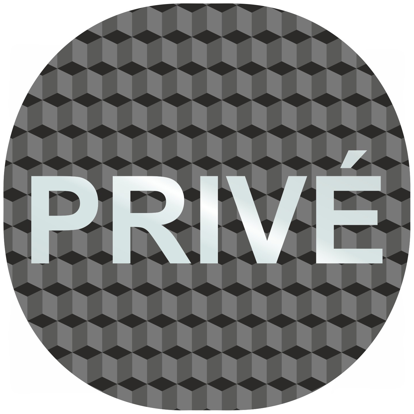 Plaque porte plexi ,effet 3D  "Privé"