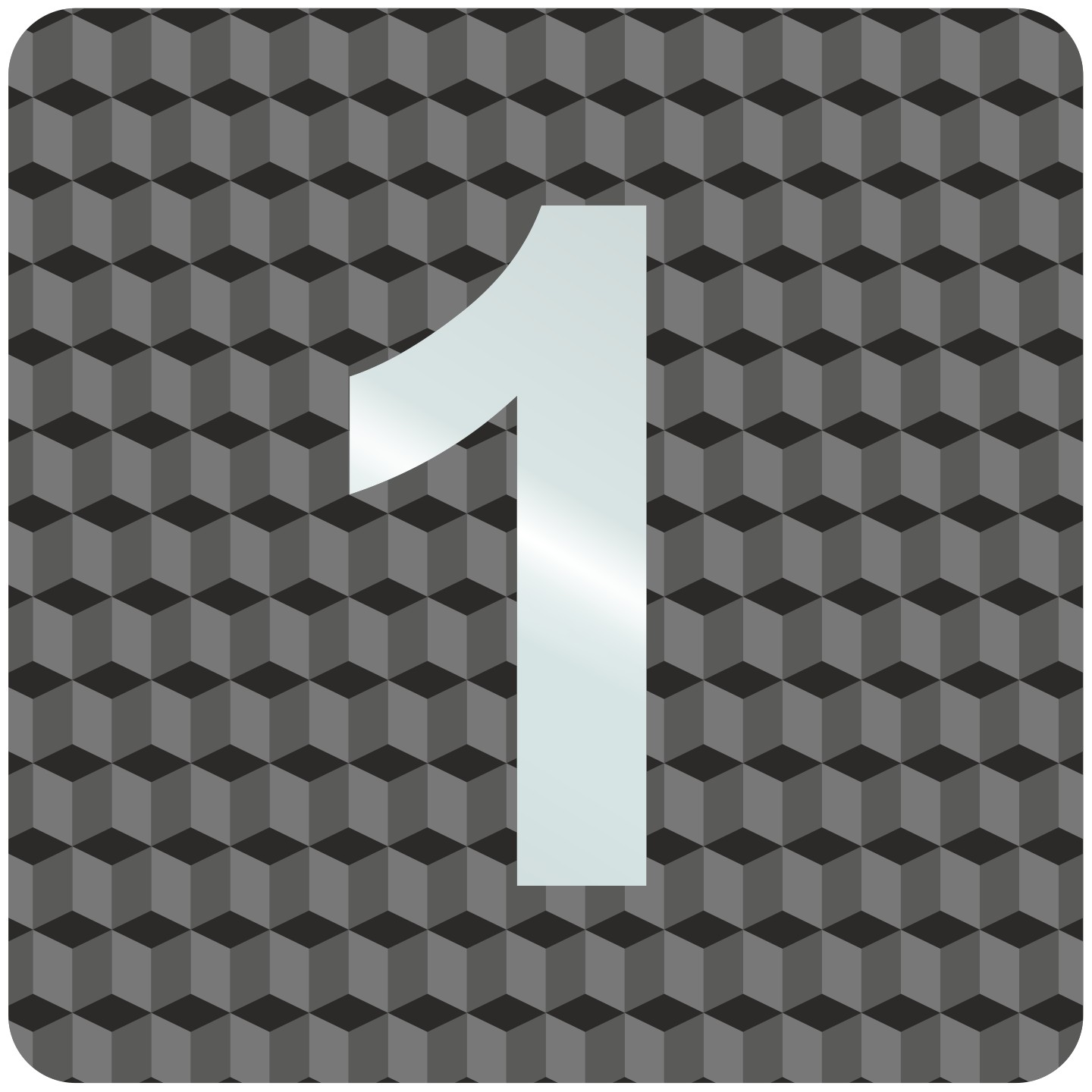 Plaque porte plexi ,effet 3D  "1"