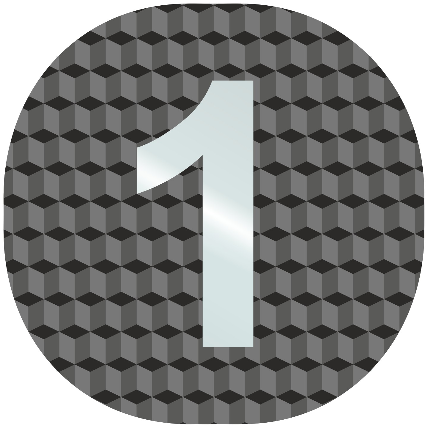 Plaque porte plexi ,effet 3D  "1"