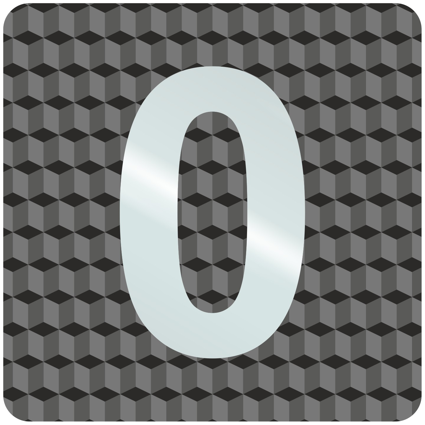 Plaque porte plexi ,effet 3D  "0"