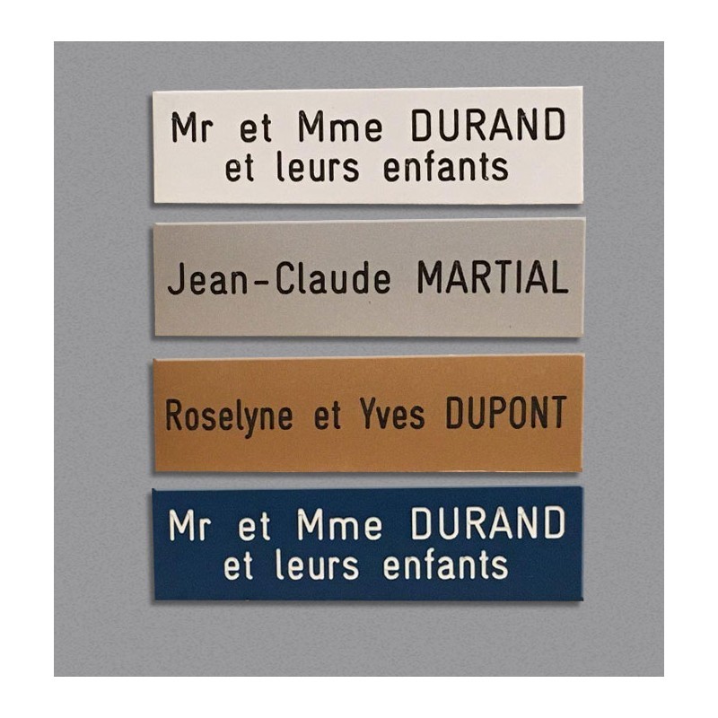 plaque ou etiquette boite aux lettres 1 ligne - blanche 100x25mm