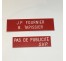 Plaque de boîte aux lettres, fond rouge, texte gravé blanc