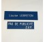 Plaque "PAS DE PUBLICITE - SVP" - Fond bleu, texte gravé blanc