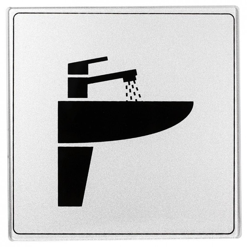 Pictogramme plexi classique argent lavabo Pictogramme plexi classique argent lavabo