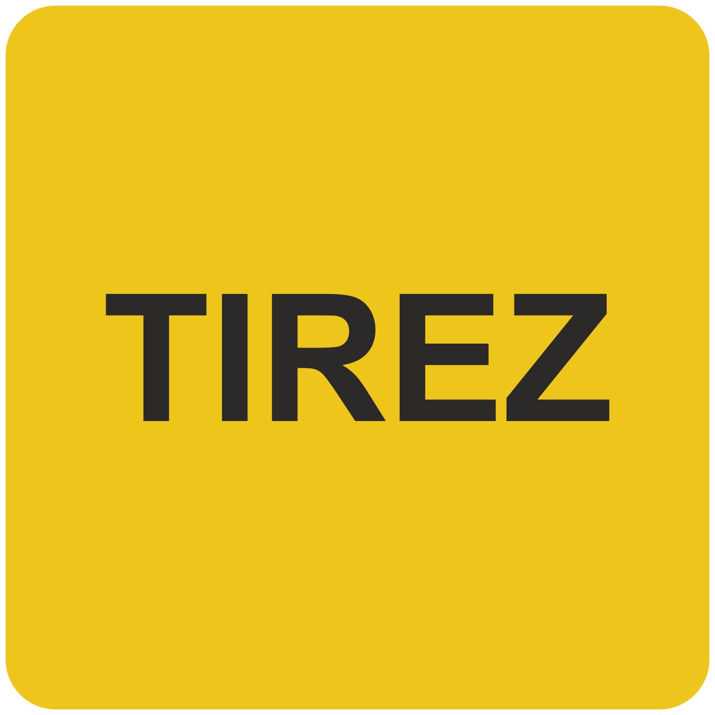 Plaque porte alu brossé picto carré tirez