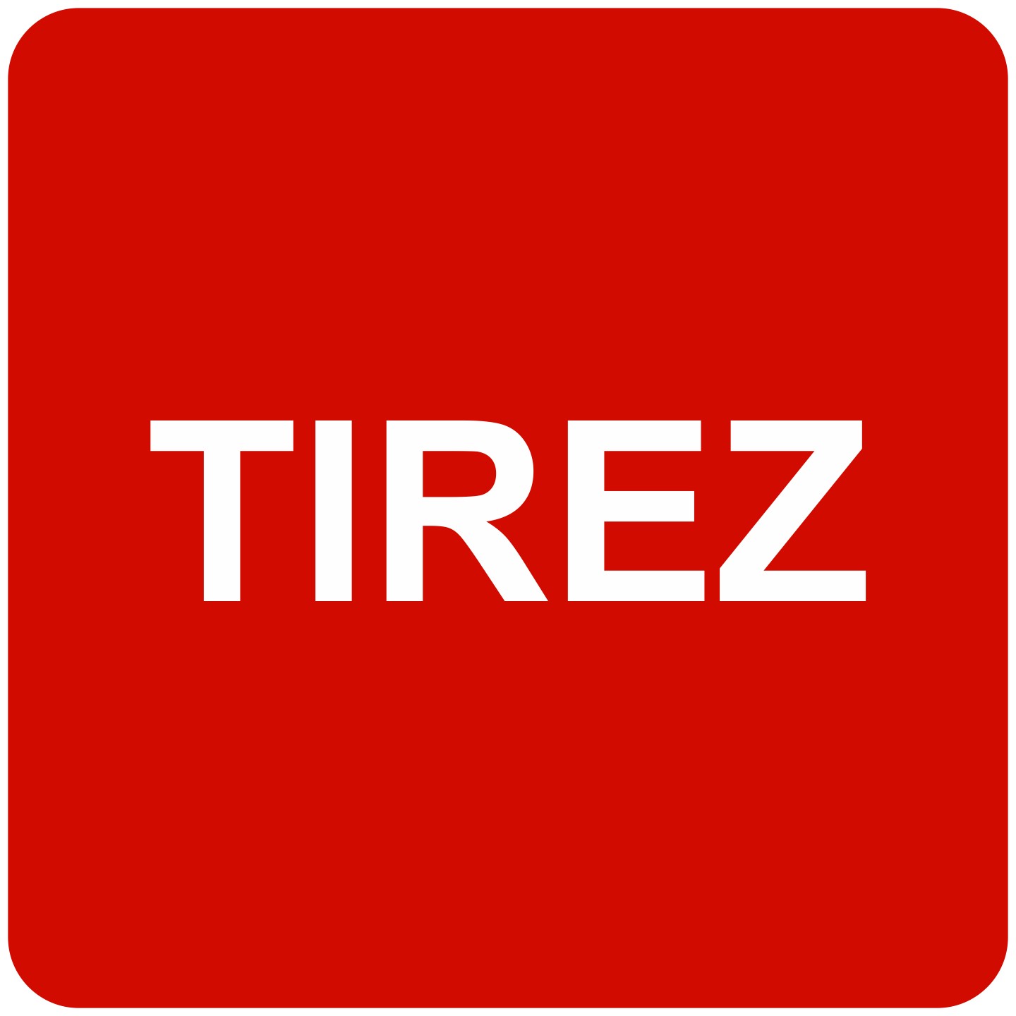 Plaque porte alu brossé picto carré tirez