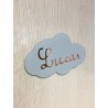 Plaque porte plexi bleu pastel , avec prénom miroir