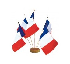 Les drapeaux de table Français sur tige métal avec lance