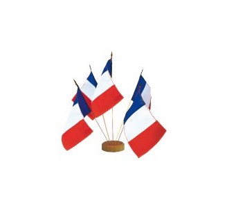 Les drapeaux de table Français sur tige métal avec lance