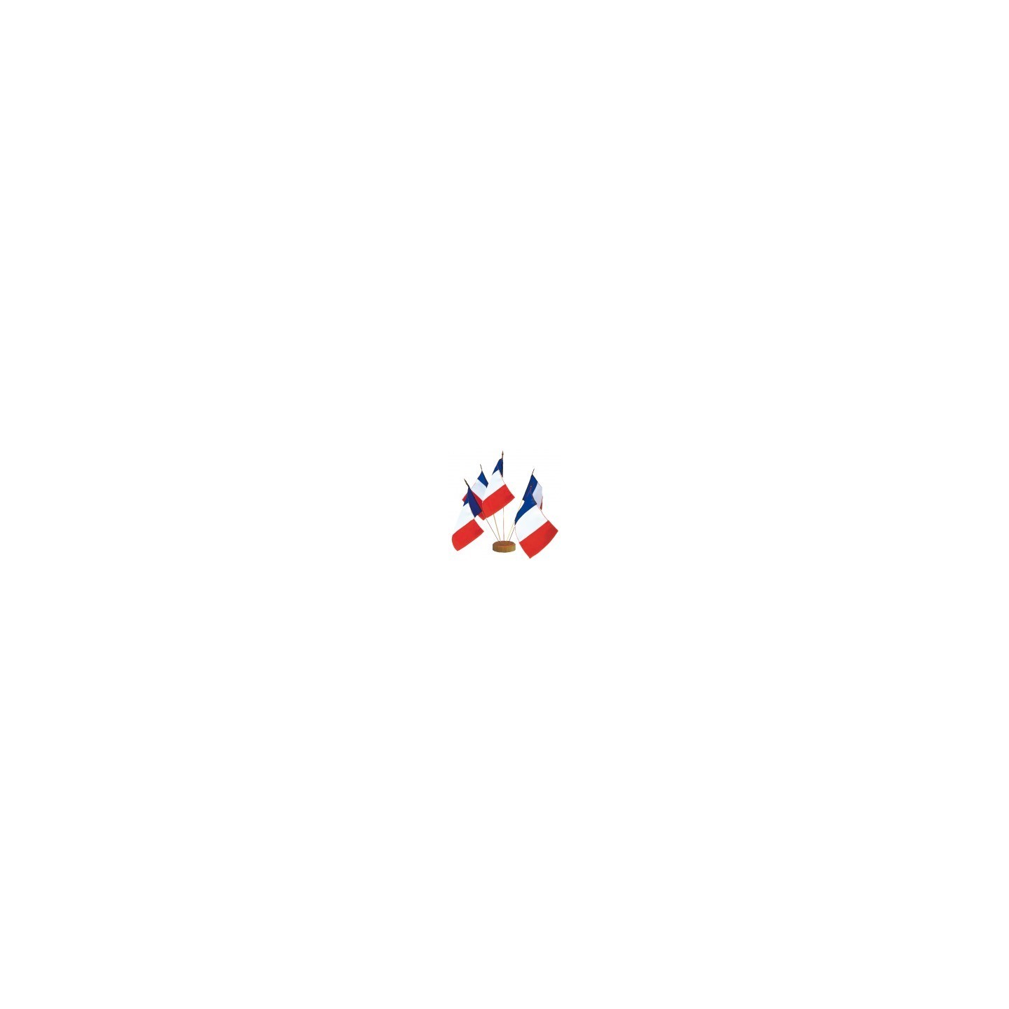 Les drapeaux de table Français sur tige métal avec lance