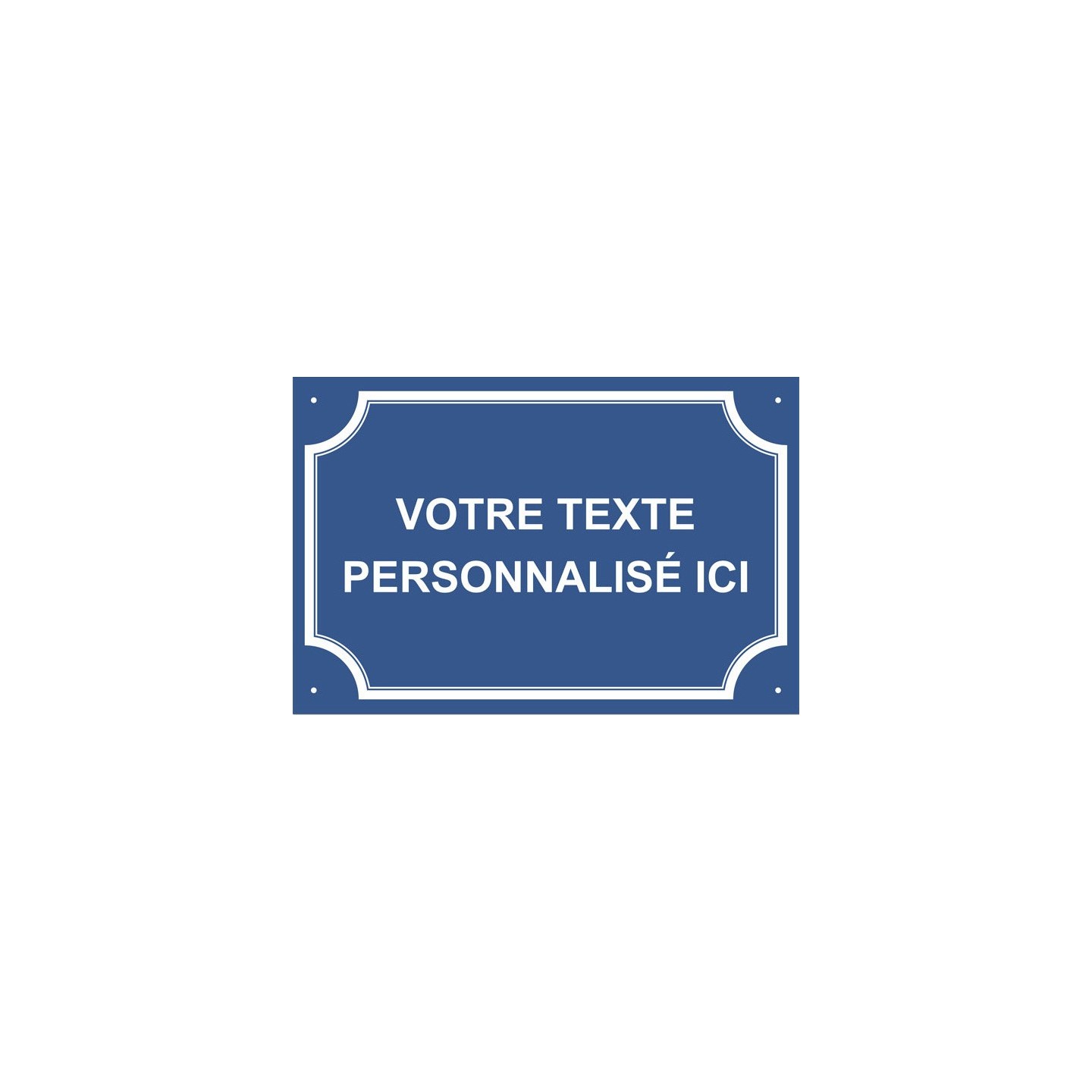 Plaque de rue humoristique en alu "Votre texte personnalisé"