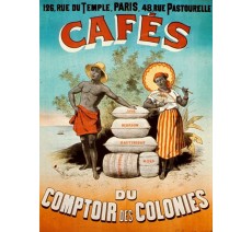 Plaque publicité vintage "Café Comptoir des colonies"