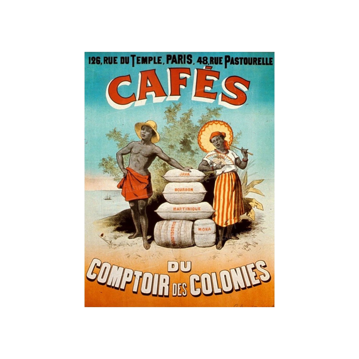 Plaque publicité "Café Comptoir des colonies"
