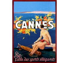 Plaque publicité vintage "Cannes Ville des sports élégants "