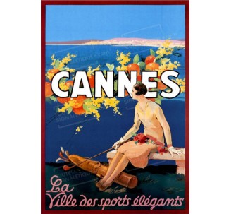 Plaque publicité " Cannes Ville des sports élégants "