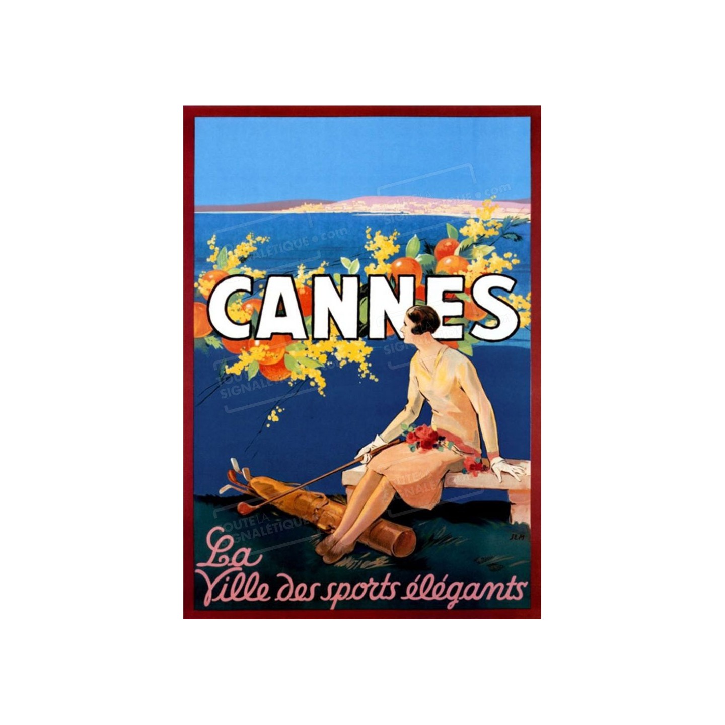 Plaque publicité " Cannes Ville des sports élégants "