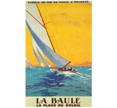 Plaque publicité vintage "La Baule la plage du soleil"