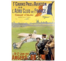 Plaque publicité vintage "1er grand prix aviation Anjou"