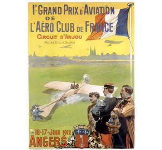 Plaque publicité " 1er grand prix aviation Anjou "