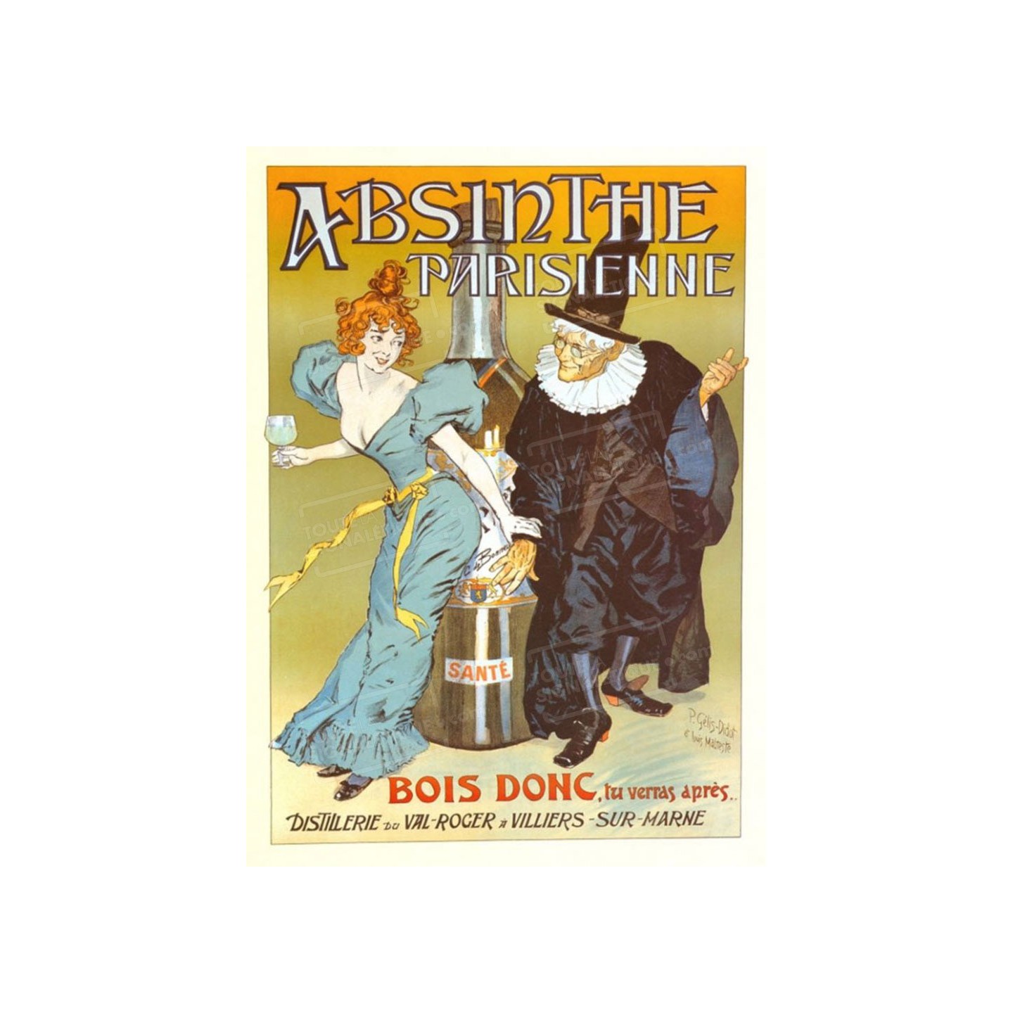 Plaque publicité  " Absinthe parisienne  "