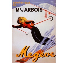 Plaque publicité " Megève Mont d'Arbois "
