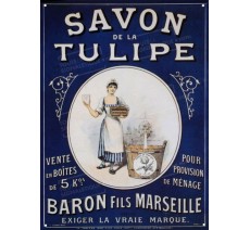 Plaque publicité vintage "Savon de la tulipe"