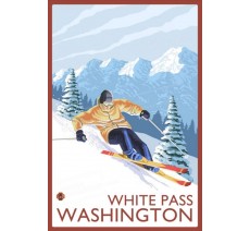 Plaque publicité vintage "White pass Washington"